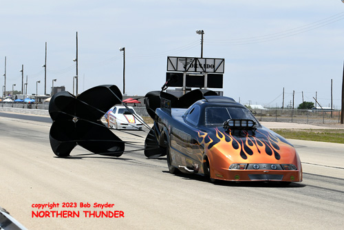 Shayne Lawson - Man O' War II' (foreground) - 
Nick Poloson - 'Bucket List' (background)